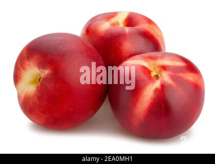 white nectarine path isolated on white Stock Photo
