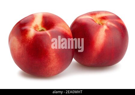 white nectarine path isolated on white Stock Photo