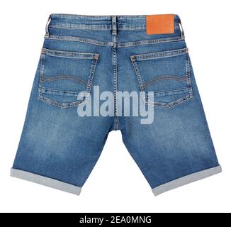 denim shorts path isolated on white Stock Photo