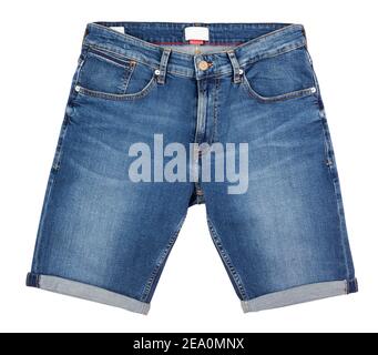 denim shorts path isolated on white Stock Photo