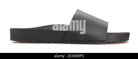 black slippers path isolated on white side view Stock Photo