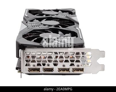 graphics card path isolated on white Stock Photo