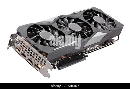 graphics card path isolated on white Stock Photo