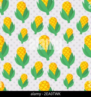 corn seamless pattern vector illustration in flat style Stock Vector