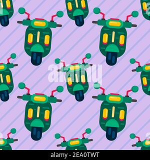 motorbike seamless pattern vector illustration in flat style Stock Vector