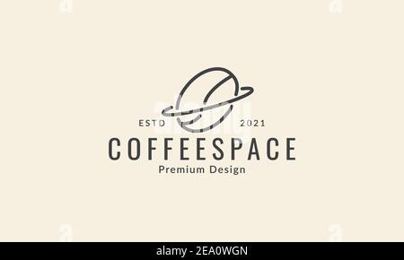 coffee bean with space lines logo vector icon symbol graphic design illustration Stock Vector