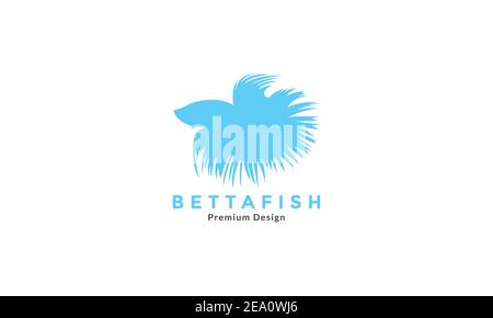 simple shape blue beta fish logo vector icon symbol graphic design illustration Stock Vector