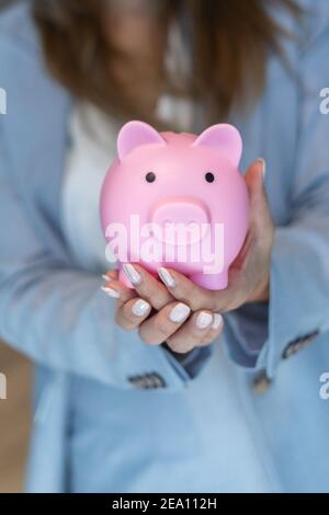 Employees celebrating business success with paper money Stock Photo