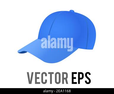 The isolated vector classic blue baseball sporty billed cap icon Stock Vector