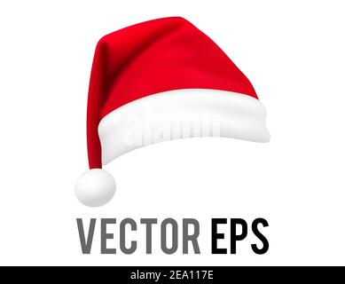 The isolated vector red, white santa claus hat celebrate party icon Stock Vector