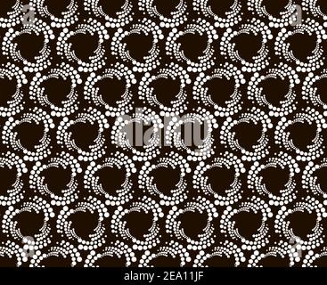 Seamless pattern with halftone hexagon dots in vortex form. Geometric art eps10 vector. Stock Vector