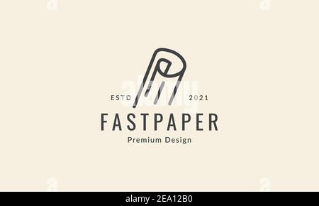 line paper roll simple logo vector icon symbol design graphic illustration Stock Vector
