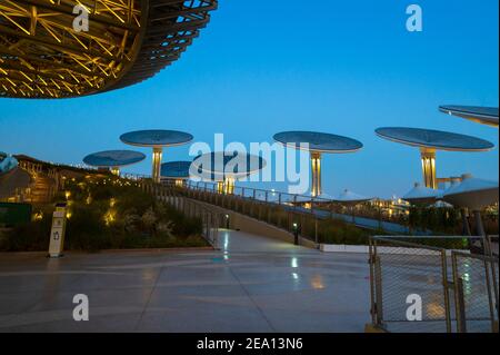 Dubai, United Arab Emirates - February 4, 2020: Terra Sustainability Pavilion at the EXPO 2020 built for EXPO 2020 scheduled to be held in 2021 in the Stock Photo