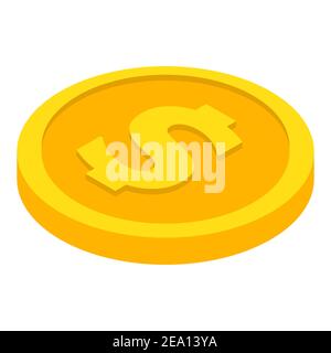 Coin icons. Dollar coin. Currency symbols in isometric, 3D style. Vector illustration Stock Vector