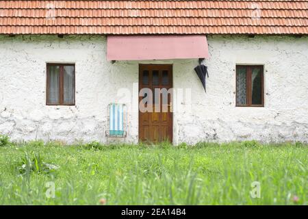 facade country houses in Montenegro Stock Photo