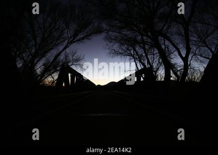 Hereford Road Bridge Twilight Stock Photo