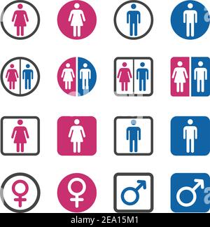 man and woman icon set,vector and illustration Stock Vector