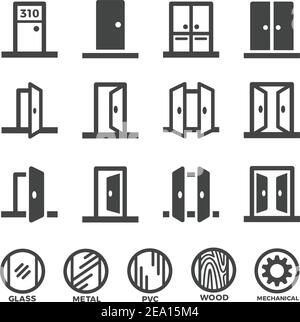 door icon set,vector and illustration Stock Vector