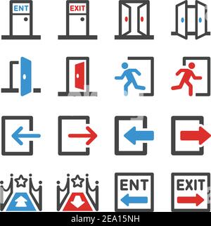 entrance and exit icon set,vector and illustration Stock Vector
