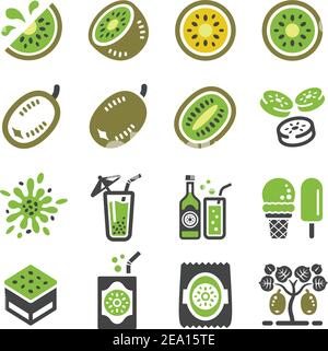 kiwi icon set,vector and illustration Stock Vector