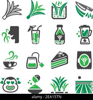 pandan icon set,vector and illustration Stock Vector