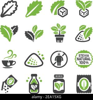 stevia icon set,vector and illustration Stock Vector