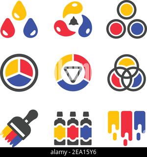 primary color icon,vector and illustration Stock Vector