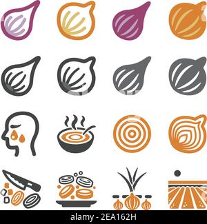 onion,shallot icon set,vector and illustration Stock Vector