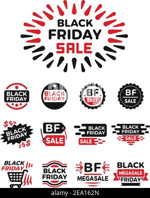 black friday banner set,icon set,vector and illustration Stock Vector