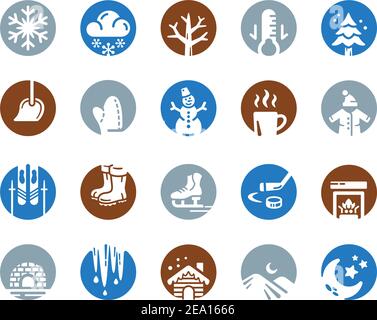 winter icon set Stock Vector