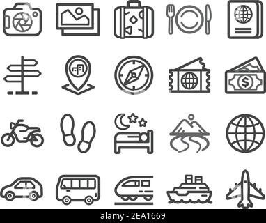 Travel thin line icon set Stock Vector Image & Art - Alamy