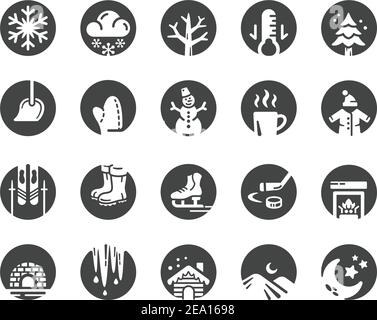 winter season icon set Stock Vector