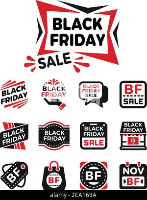 black friday banner set,icon set,vector and illustration Stock Vector