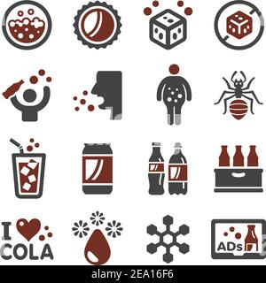 cola,carbonated water icon set Stock Vector