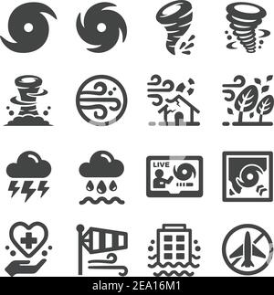 storm,hurricane icon set Stock Vector