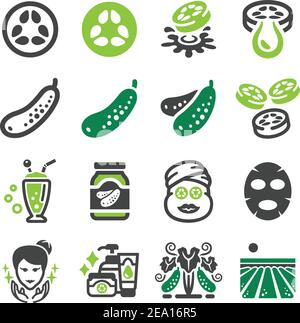 cucumber icon set Stock Vector