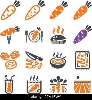 carrot icon set Stock Vector