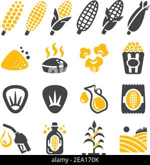 corn icon set Stock Vector