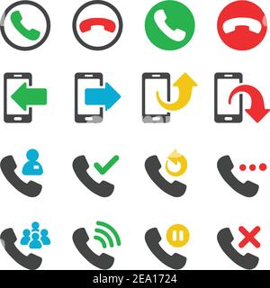 call,contact icon set Stock Vector