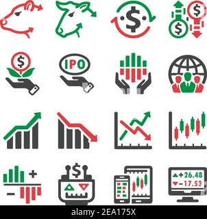 stock and investment icon set Stock Vector