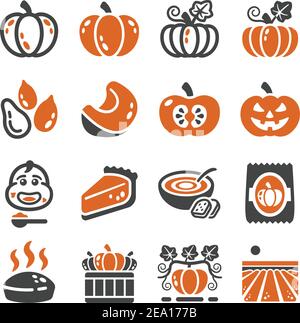 pumpkin,squash icon set Stock Vector