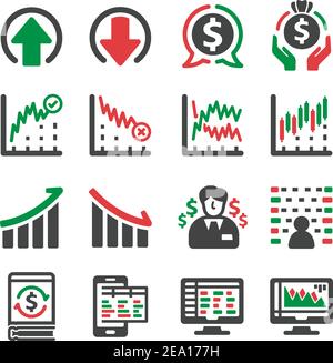 stock and investment icon set Stock Vector