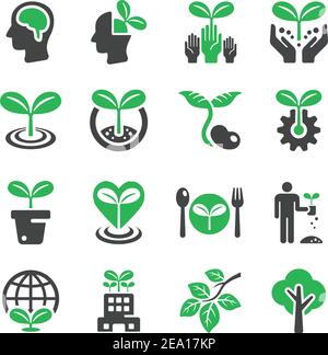 plant icon set Stock Vector