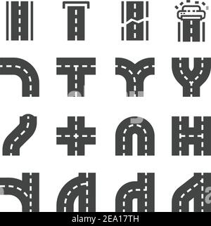 road icon set Stock Vector