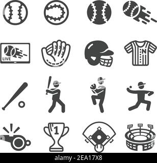 baseball icon set Stock Vector