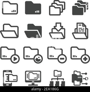 folder,file icon set Stock Vector