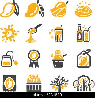 mango fruit icon set Stock Vector