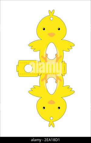 Cute easter egg holder penguin template. Retail paper box for the easter egg.  Printable color scheme. Laser cutting vector template Stock Vector Image &  Art - Alamy