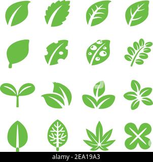 leaf icon set,vector illustration Stock Vector