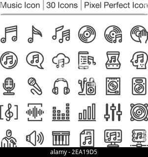 music line icon set,vector illustration Stock Vector